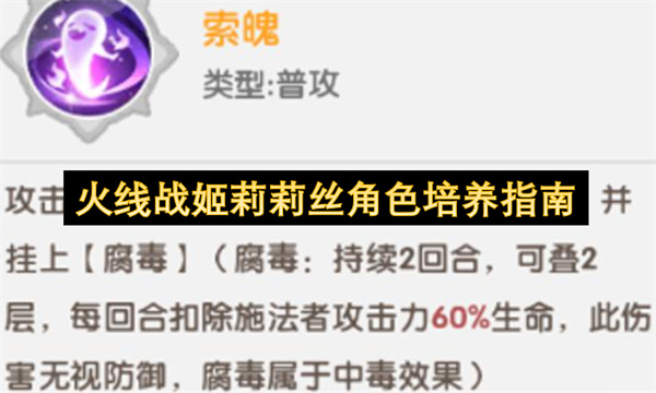 火线战姬莉莉丝角色培养指南 火线战姬莉莉丝角色培养攻略