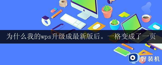 为什么我的wps升级成最新版后。一格变成了一页 wps升级成最新版后为什么一页变成了一格