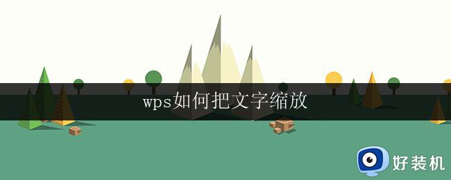 wps如何把文字缩放 如何在wps文字中实现文字缩放